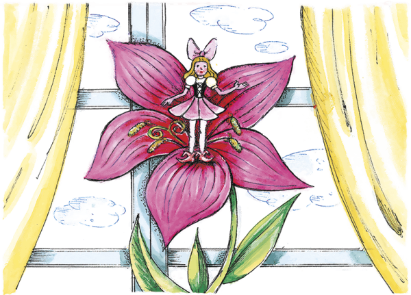 Дюймовочка картинки раскраски