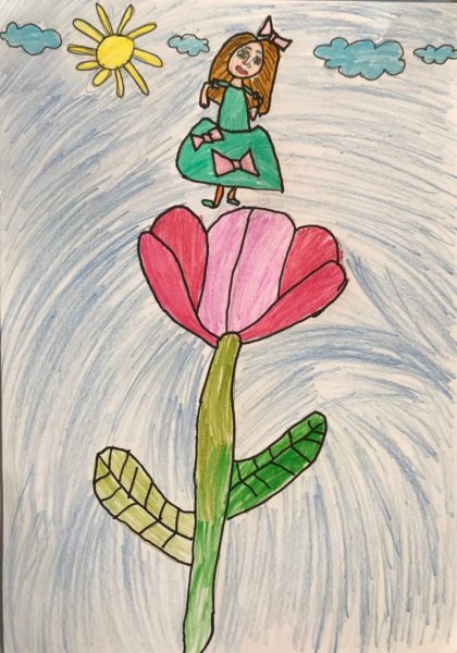 Дюймовочка раскраска