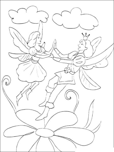 Андерсен Дюймовочка раскраска для детей