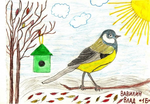 Цветочки у птичьего домика