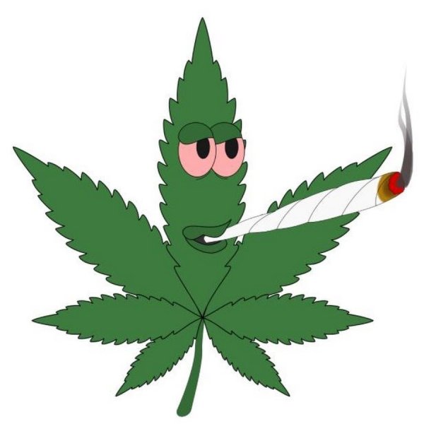 Лист конопли нарисован