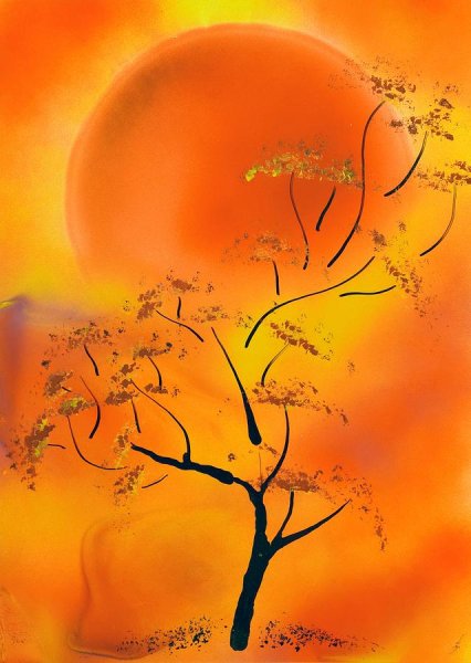 Картины в оранжевом, желтом цвете