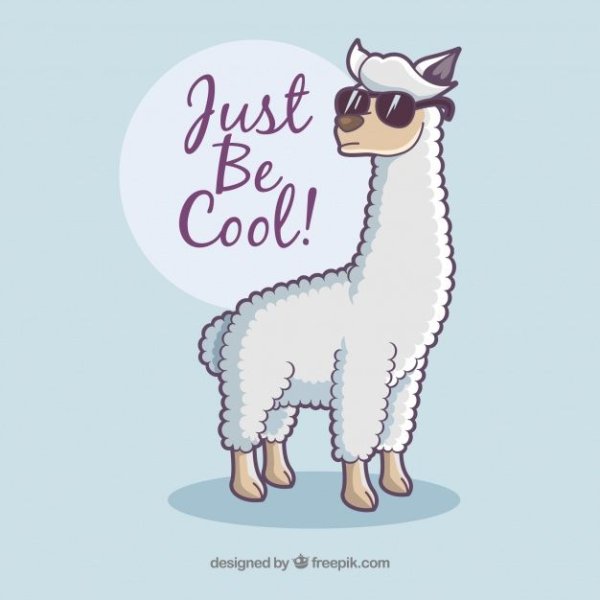 Прикольная лама рисунок