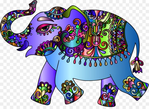 Индийские слоны цветные