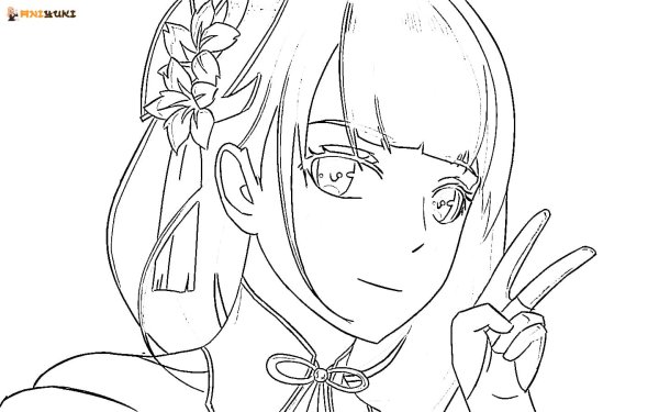 Раскраска Геншин Импакт Райден Сегун