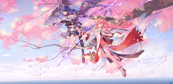 Мико Геншин арт