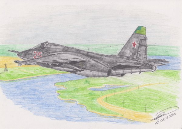 Самолет Су 25 рисунок
