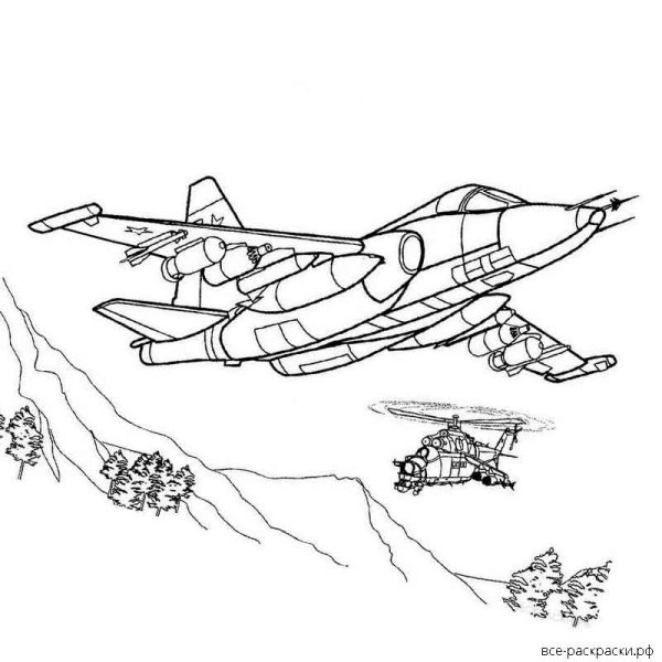 Раскраски про войну самолеты