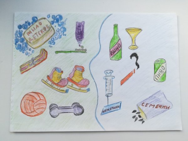 Рисунок на тему полезные и вредные привычки