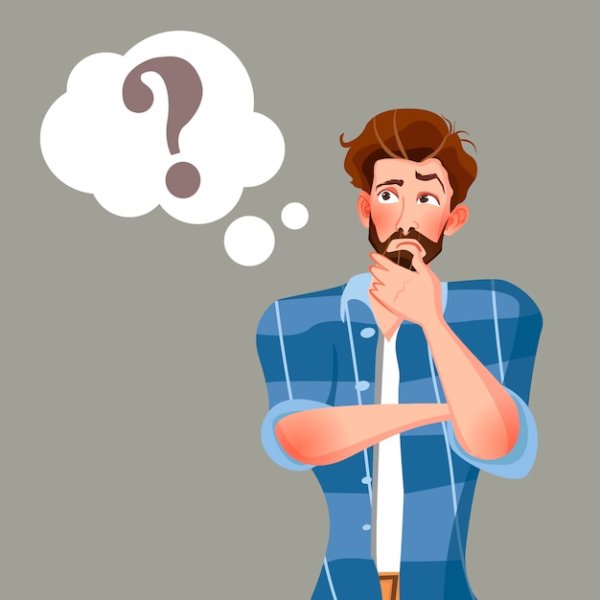 Рисованный человек думает