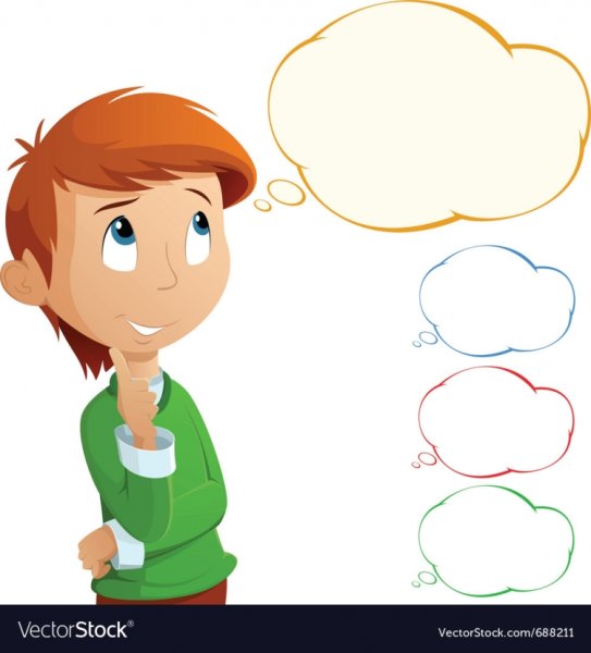 Мальчик думает мультяшный