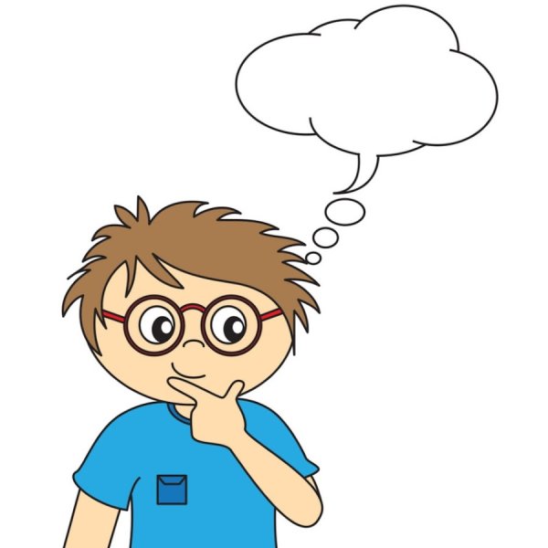 Мальчик думает мультяшный