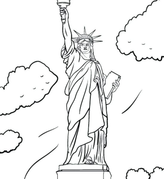Статуя свободы рисунок карандашом