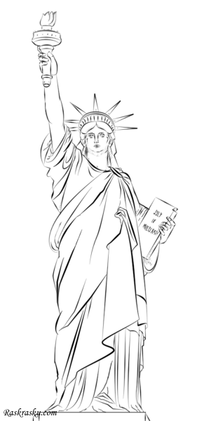 Статуя свободы раскраска