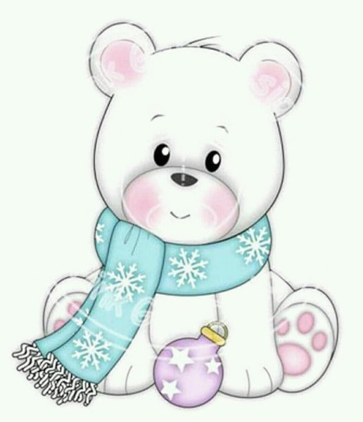 Белый мишка мультяшный