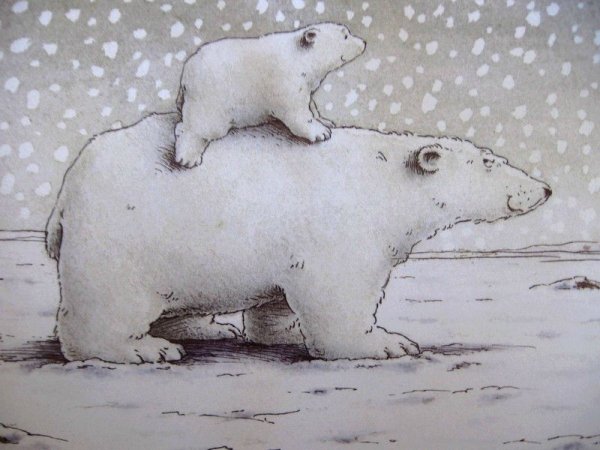 Рисование белого медведя