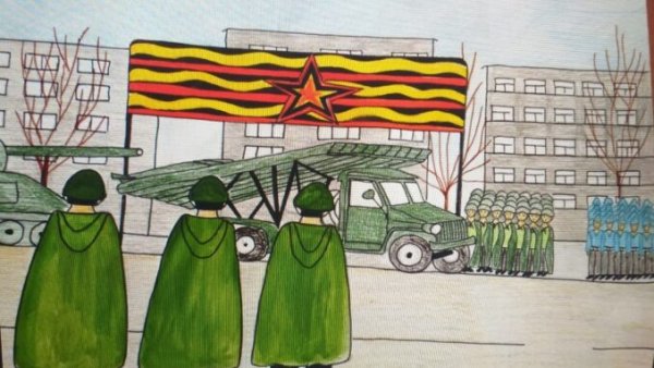 Парад памяти Куйбышев запасная столица рисунок