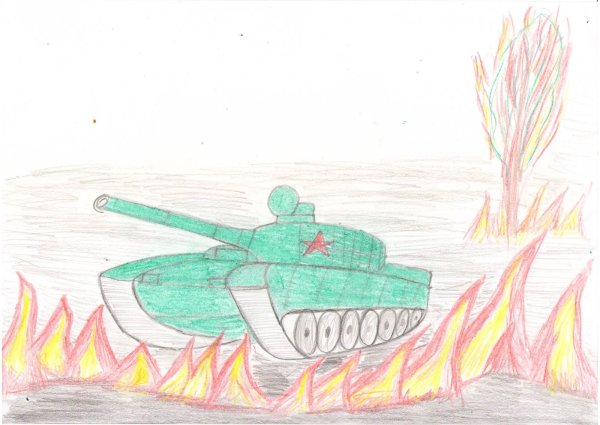 Парад памяти 7 ноября 1941 года в Куйбышеве рисунок