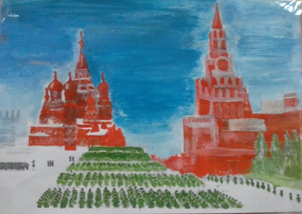 Рисование парад на красной площади