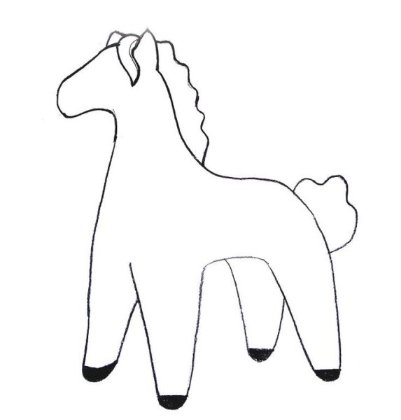 Контур дымковской лошадки