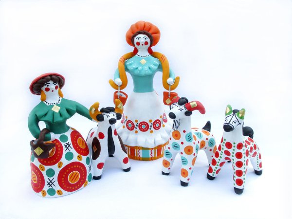 Дымковская игрушка лошадка из пластилина