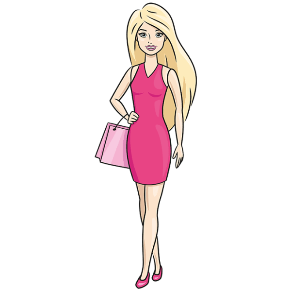 Раскраска девочка в платье