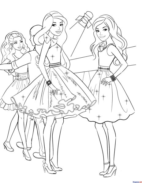 Барби рисунок карандашом