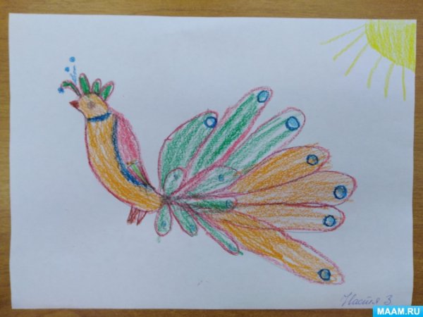 Рисование Волшебная птица подготовительная группа Комарова