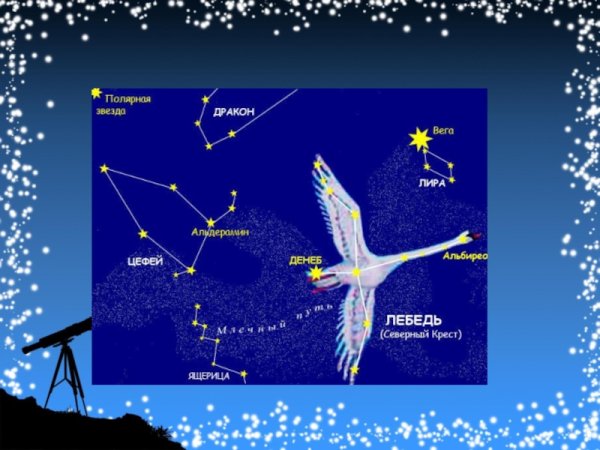 Созвездие лебедя на небе