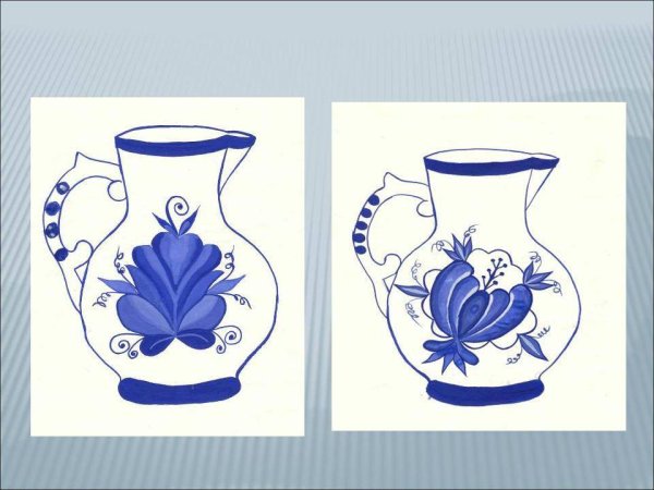 Рисование 5 класс Гжель посуда