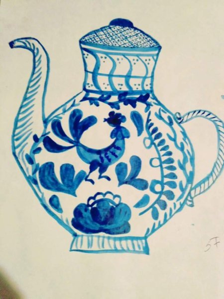 Рисование 5 класс Гжель посуда