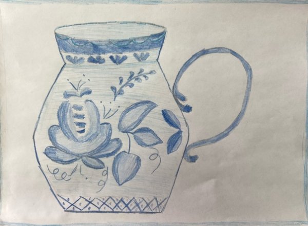 Силуэты гжельской посуды