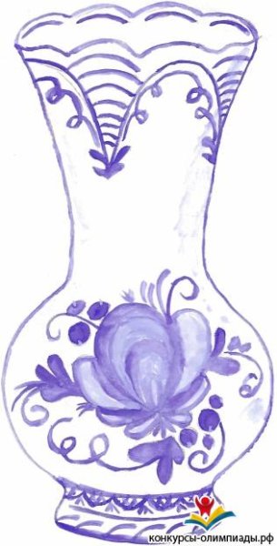 Гжель роспись для детей ваза