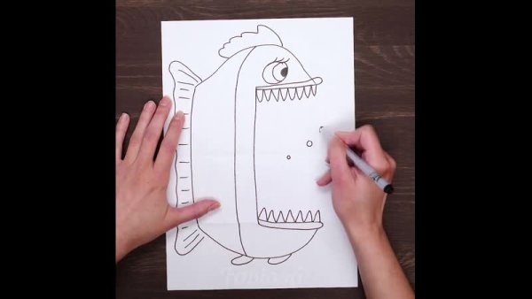 Раскладной рисунок на бумаге