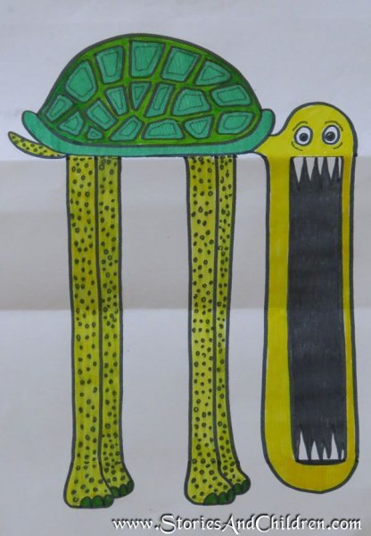 Рисунок на сложенной бумаге