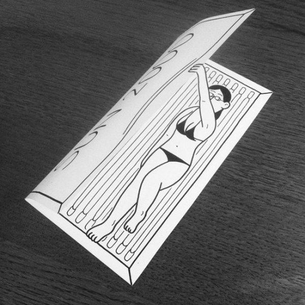 Рисунки на поджённой бумаге