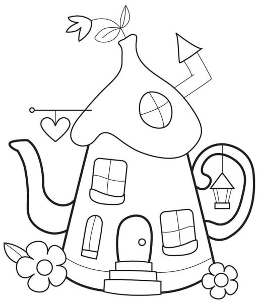 Сказочный домик раскраска