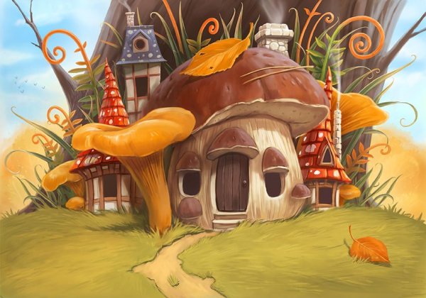 Сказочный домик иллюстрация