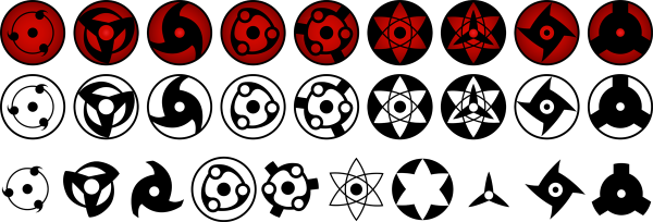 Черно белый Мангеке Шаринган