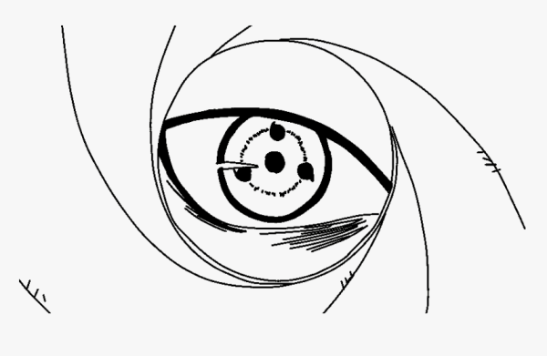 Шаринган чëрно белый