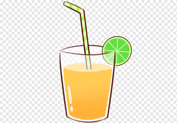 Стакан сока с трубочкой