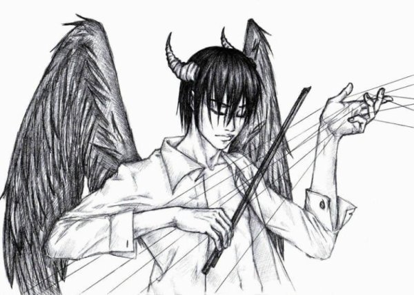 Девушка с рогами портрет