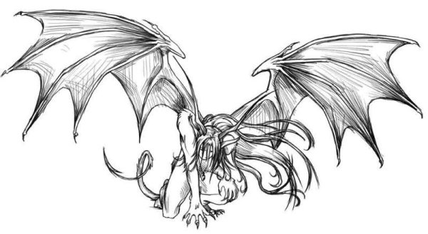 Череп с рогами эскиз