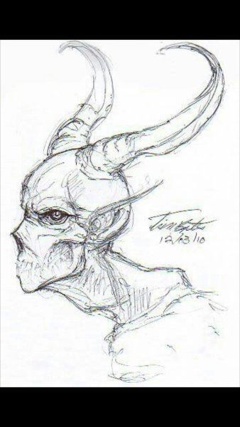 Демон рисунок карандашом