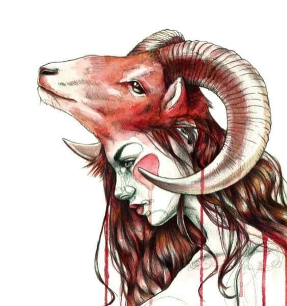 Козерог акварель