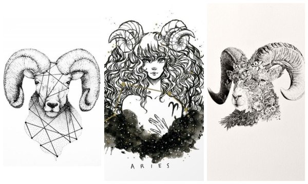 Тату Овен для девушек эскизы