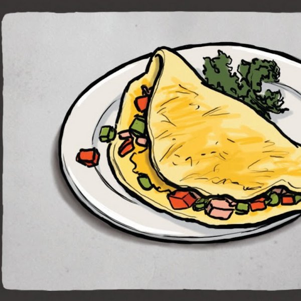 Рисование омлет