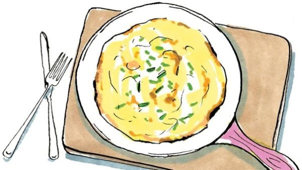 Омлет рисунок карандашом