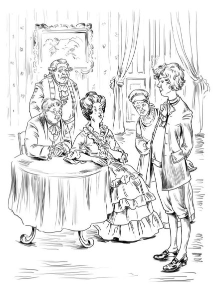 Иллюстрации к комедии Недоросль Фонвизина