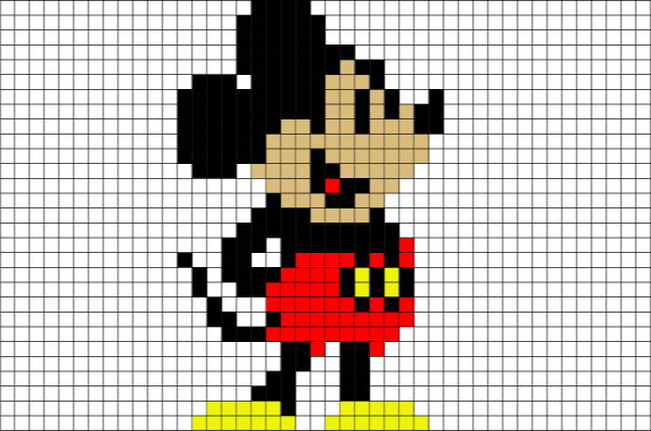 Персонажи из мультиков по клеточкам